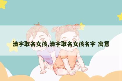 清字取名女孩,清字取名女孩名字 寓意